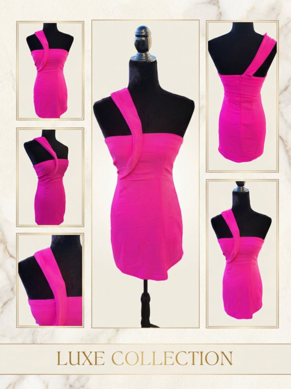 Gorgeous Striking Fuchsia Designer Runway Evening Cocktail Party Prom Sexy Dress - Picture 2 of 3